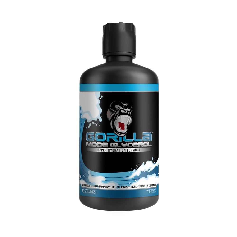 Gorilla Mode Liquid Glycerol Pre-Workout - Hydrating Pre-Workout Formula for Intense Pumps  Intramuscular Hyper-Hydration  Increased Power & Endurance / 33 FL OZ (Unflavored)