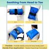 Rectangle Gel Pad for Arm, Leg, Knee, and Back - 15''x11'' Reusable Gel Ice Pack with Elastic Fastener for Hands-Free Application - Cold Packs for Post-Surgery or Sport Injuries - 3 Packs Blue view 3