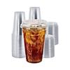Green Direct 20 oz. Disposable Plastic Clear Cups with Strawless Sip Lids for Iced Coffee 50 view 1