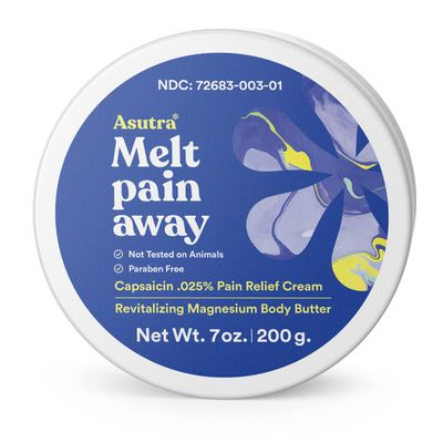 ASUTRA Melt Pain Away Topical Magnesium Cream for Pain Relief | FSA HSA Eligible | Soothing Capsaicin for Leg Cramps & Muscle Soreness