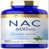 Carlyle NAC N-Acetyl Cysteine 600mg | 180 Capsules | with Peppermint | Free Form Supplement | Non-GMO, Gluten Free view 1
