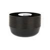 PARTY BARGAINS 16oz Edge Collection Disposable Bowls, 20 Pack, Black Gold Rim, Round Plastic Bowls for Mixing, Serving, and Storing Foods, Salads, Desserts view 1
