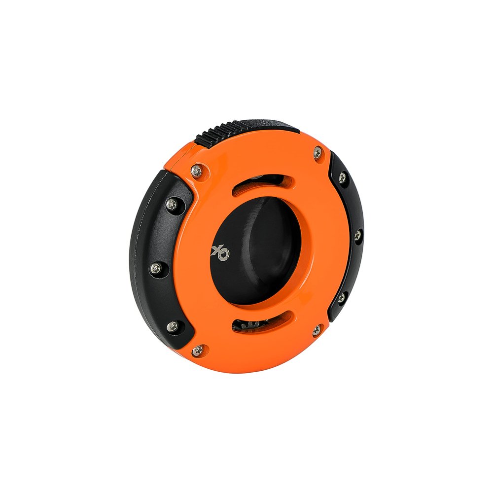 Xikar XO Double Guillotine Cigar Cutter, Dual Stainless Steel Blades, 64 RG, Orange and Black with Black Blades