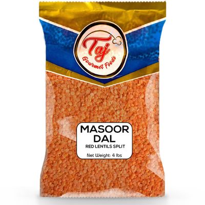 TAJ Premium Indian Masoor Dal, Red Lentils (4-Pounds)