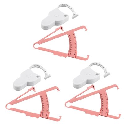 INOOMP 3sets Skinfold Caliper Measuring Tape Measurement Tool Portable Fat Calipers for Accurate Percentage Measurement Includes Waist Tape and Dual Scale