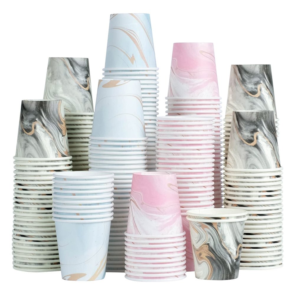 Huifany 600 Pack 3 oz Paper Cups, Colorful Bathroom Cups Disposable Paper Cups, Small Mouthwash Cups Mini Cup for Bathroom, Party, Picnic, BBQ, Travel and Envent