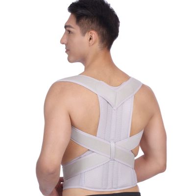 Breathable Workout Corset Tops Posture Corrector Back Shoulder Brace Support Belts Straightener For Relief Men Women Teenager Hunchback ,Poor Posture, Kyphosis, Etc ( Color : Gray , Size : XXXL/XXX-La