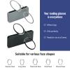 DXYXYO Armless Mini Thin Reading Glasses for Men Women 2 Pack Legless Nose Clip Compact Readers with Small Portable Case, 1.5 Magnification Black and Grey view 2