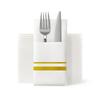 UKEENOR Disposable Dinner Napkins Cloth Like with Built-in Flatware Pocket,Wedding Party Linen Feel White and Golden Napkin, Prefolded for Silverware, 50 Counts view 1