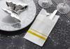 UKEENOR Disposable Dinner Napkins Cloth Like with Built-in Flatware Pocket,Wedding Party Linen Feel White and Golden Napkin, Prefolded for Silverware, 50 Counts view 3