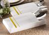 UKEENOR Disposable Dinner Napkins Cloth Like with Built-in Flatware Pocket,Wedding Party Linen Feel White and Golden Napkin, Prefolded for Silverware, 50 Counts view 4