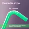 100 Pcs Individually Wrapped Jumbo Smoothie Straws, Colorful Bendy Drinking Straws, 0.43" Diameter and 8.3" long, Plastic Straw Disposable, Boba Milkshake Drinking Straw with Pointed Tip view 2