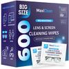 Glasses Wipes Lens Cleaner - Lens Wipes for Eyeglasses - 600 Pre-moistened Individually Wrapped Wipes for Eye Glasses, Electronics, Phone, Computer, Laptop Screen - Camera Lens Cleaner - Made in EU view 1