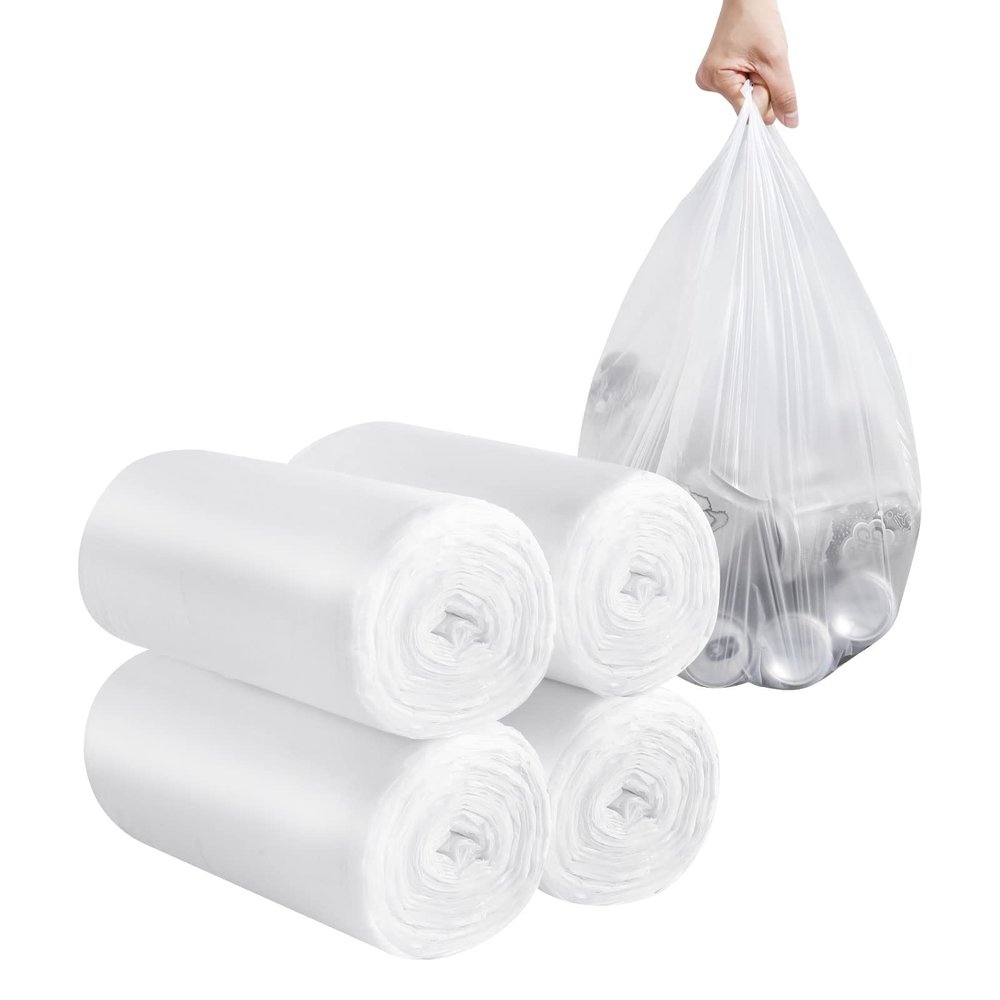 2-4 Gallon Portable Trash Bags,120 Counts Thicken portable Small Garbage Bags for Office, Kitchen,Bedroom Trash Can,Strong Trash BagsWhite