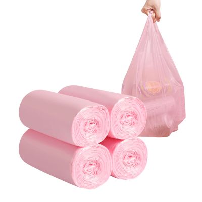 2-4 Gallon Portable Trash Bags,120 Counts Thicken portable Small Garbage Bags for Office, Kitchen,Bedroom Trash Can,Strong Trash BagsPink