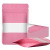 100 Pieces Smell Proof Mylar Resealable Food Storage Bags With Clear Window, Foil Pouch Stand-up for Self Sealing Supplies (Pink, 5.3 x 7.8 Inch) view 1