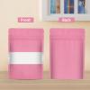 100 Pieces Smell Proof Mylar Resealable Food Storage Bags With Clear Window, Foil Pouch Stand-up for Self Sealing Supplies (Pink, 5.3 x 7.8 Inch) view 2