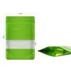 100 Pieces Smell Proof Mylar Food Storage Bags, Resealable with Clear Window, Stand-up Foil Pouch, Self-Sealing Supplies (Green, 5.3 x 7.8 Inch) view 2