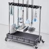 Movable Floor Standing Mop Broom Holder Utility Cleaning Tool Cart, Cleaning Supplies Organizer,Garden Tool Storage,Umbrella Stand, Mop Drain Rack,with Wheels, for Garden Closet Garage Hospitals (Siz view 3