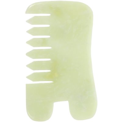 COHEALI Natural Jade Gua Comb for Scalp Massage Multi-Functional Scraping Tool for Facial and Neck Relaxation Smooth and Safe for Skin Care for Spa Use