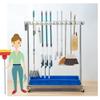 Utility Rack for Mops And Brooms,Cleaning Tool Cart Mop Holder Umbrella Stand,Movable Commercial Mop Rack, Mop Drain Rack,Can put wet mops, with Wheels,for Garden,Garage,Schools,Hospitals,Hotels ( Col view 1