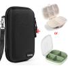 Diabetic Travel Case + Pill Box, EVA Hard Shell Diabetic Bags for Supplies, Glucose Monitor Kit, Blood Sugar Monitor, Test Strips for Diabetes, Lancets, Lancing Device, Insulin Pen (Small, A Black) view 2