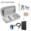 Diabetic Travel Case + Pill Box, EVA Hard Shell Diabetic Bags for Supplies, Glucose Monitor Kit, Blood Sugar Monitor, Test Strips for Diabetes, Lancets, Lancing Device, Insulin Pen (Large, B Gray) view 3