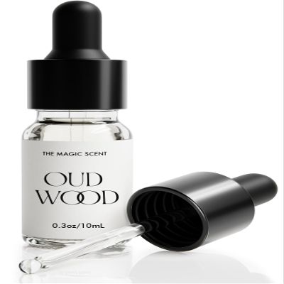 The Magic Scent Oud Wood Home Fragrance - Cold-Air & Ultrasonic Scented Oils for Diffuser - Woody Oud & Bergamot Essential Oils for Diffusers Aromatherapy - Diffuser Scent for Home - 0.3 fl oz, 10 mL