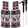 Upouria Mocha Coffee Syrup Flavoring, 100% Vegan, Gluten-Free, Kosher, 750 mL Bottle (Pack of 4) with 2 Syrup Pumps view 1