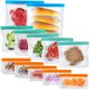 10 pack Essentials Green/Blue Silicone Zip lock Bags view 1