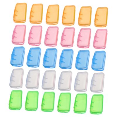 COLLBATH Toothbrush Caps Bulk Set 30pcs Plastic Toothbrush Holder Case for Family Home Office Random