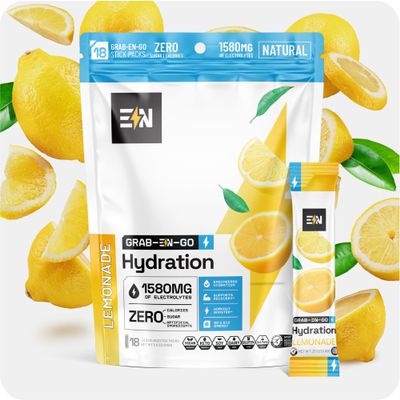 Engineered Nutrition Sugar-Free Electrolyte Powder Packets - Lemonade Flavor - Keto Hydration Packets w/Magnesium, Potassium & Sodium - Zero Calorie, Vegan, Non-GMO, Gluten-Free - 18 Single Servings