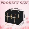 Whaline 6Pcs Paper Flower Bags with Metal Chain Bouquet Storage Bucket Florist Bag Handbag Flower Bouquet Wrapping Basket Handbag for Wedding Party Birthday Mother's Day Gift Bags, Black Pink view 2