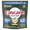 Cascade Complete ActionPacs, Dishwasher Detergent Pods, Lemon, 21 Count view 1