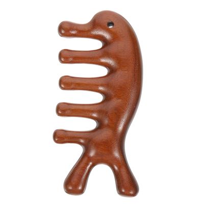 Healeved Sandalwood Massage Comb Wide Tooth Wooden Scalp Massager Natural Hair Detangler for Head Relaxation Stimulating Blood Circulation Portable 4.52X2.16In
