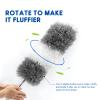 Microfiber Feather Dusters for Cleaning, Extendable Duster with 110" Extension Pole & 2pcs Replaceable Bendable Head, Cleaner Supplies Duster Tool for Ceiling Fan Furniture Cars Home Kitchen Gadgets view 4