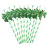 50pcs Coconut Paper Straws Hawaiian Straws Party Tableware Straws Party Drinks Straws Birthday Party Supplies Cocktail Straws Ornaments Paper Drinks Straws Beach Paper Straws view 1