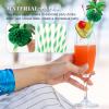 50pcs Coconut Paper Straws Hawaiian Straws Party Tableware Straws Party Drinks Straws Birthday Party Supplies Cocktail Straws Ornaments Paper Drinks Straws Beach Paper Straws view 4