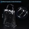 PATIKIL 50 Pack Clear PVC Gift Bags, 9" x 6.7" x 2.8" Reusable Mini Transparent Plastic Gift Wrap Tote Bag with Handles for Shopping Party Wedding view 2