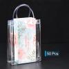 PATIKIL 50 Pack Clear PVC Gift Bags, 9" x 6.7" x 2.8" Reusable Mini Transparent Plastic Gift Wrap Tote Bag with Handles for Shopping Party Wedding view 4