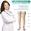 2 Pairs Open Toe Thigh High Zipper Compression Socks 20-30 mmHg Zipper Compression Stockings for Women Men Swelling Edema (Nude, M Size) view 3