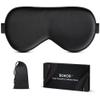 BOKOR Silk Sleep Mask, Eye Mask for Sleep, Mulberry Silk Luxury Eye Cover, Light-Blocking, Skin-Friendly & Lightweight, Reduces Puffy Eyes - with Travel Bag & Gift Package - Black view 1