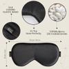 BOKOR Silk Sleep Mask, Eye Mask for Sleep, Mulberry Silk Luxury Eye Cover, Light-Blocking, Skin-Friendly & Lightweight, Reduces Puffy Eyes - with Travel Bag & Gift Package - Black view 3