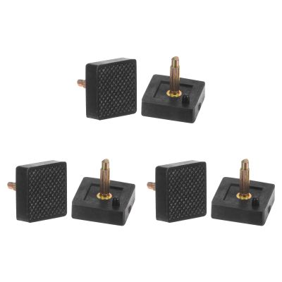HARFINGTON 3 Pairs TPU Kitten Heel Tips Shoes Replacement Tap Caps for Women High Heels, 3mm Pin, 16mm Square Heel Repair Caps, Black
