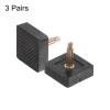 HARFINGTON 3 Pairs TPU Kitten Heel Tips Shoes Replacement Tap Caps for Women High Heels, 3mm Pin, 16mm Square Heel Repair Caps, Black view 3