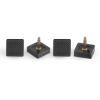 HARFINGTON 3 Pairs TPU Kitten Heel Tips Shoes Replacement Tap Caps for Women High Heels, 3mm Pin, 16mm Square Heel Repair Caps, Black view 4