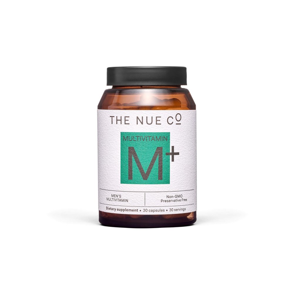 The Nue Co. Men's MULTIVITAMIN Supplement, Supports Energy, Immunity, Focus, Vegan, Gluten Free, 30 Capsules