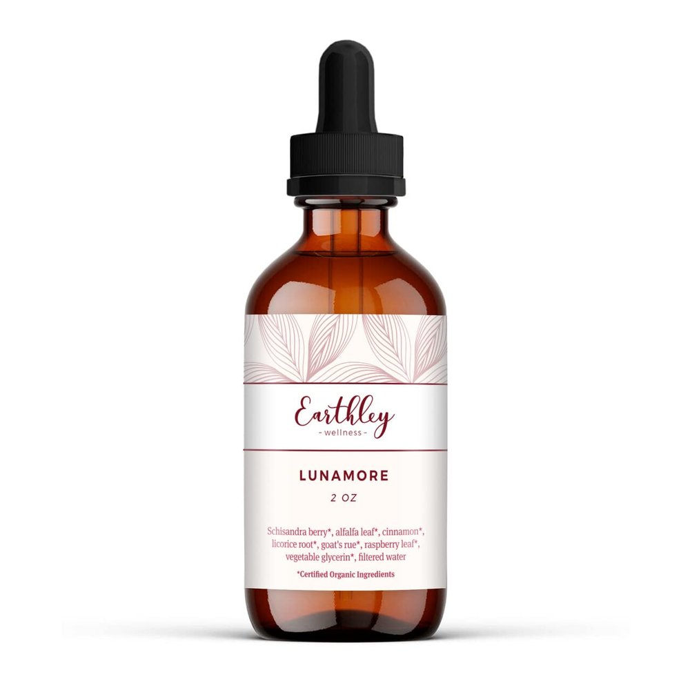 Earthley Wellness Lunamore, Natural Anti-oxodant Remedy for Women, Reduce Cramps (2oz)