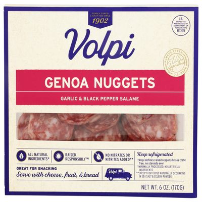Volpi, Salame Genoa Nuggets, 6 Ounce