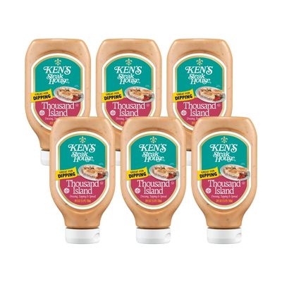 Ken's Steak House Thousand Island Dressing Topping & Spread, 24 Fl oz. (Pack of 6)